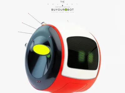 Cute rolling bot toy VII 3D model