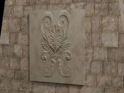 Inglenook Fireplace Low-poly 3D model