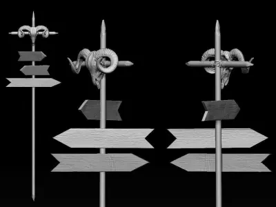 Pointer Ram Skull 3D print model