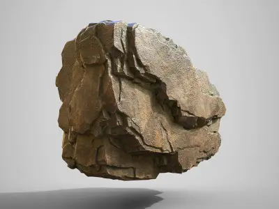 Blocky cliff Low-poly 3D model