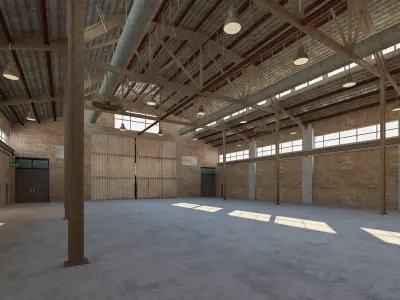 Warehouse Old interior and exterior 3D model