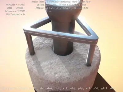 Groundwater Measure Pipe High-Poly Version 3  3D model