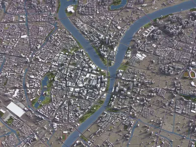 Ningbo - 3D City Model Low-poly 3D model