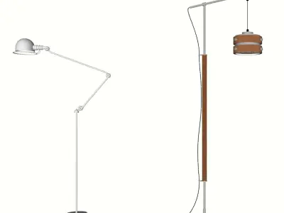 Modern Duo Floor Lamps 3D model