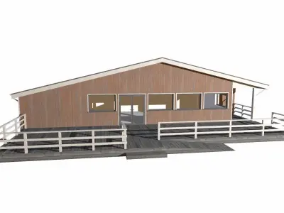 roadside cafe Low-poly 3D model