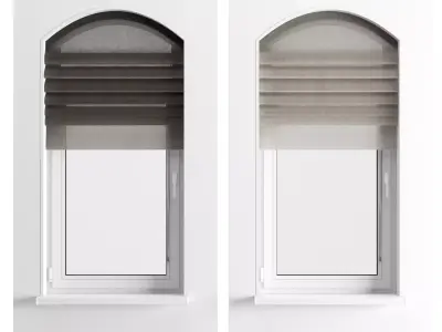 Parametric Roman Curtains and Arched Window 3D model