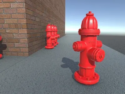 Fire Hydrant Low-poly 3D model