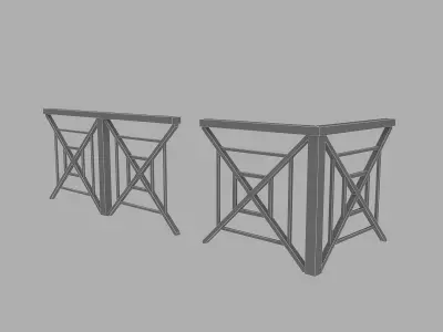 3D black Railing Modular Low-poly 3D model
