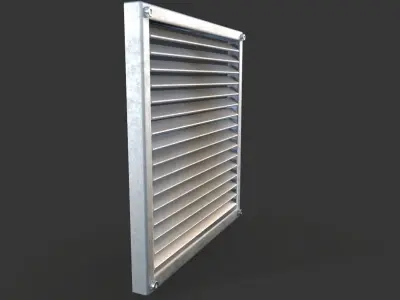 Aluminium Outdoor Exhaust Air Vent Low-poly 3D model