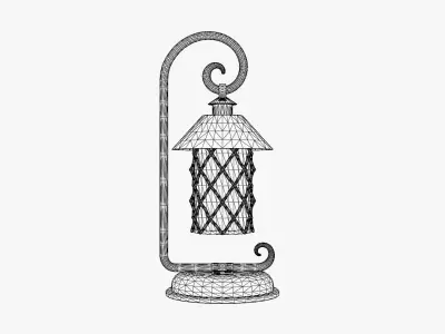 Antique Hanging Street Lantern Low-poly 3D model