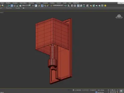 Dixon 1-Light Polished Nickel Sconce with Drum Shade Low-poly 3D model