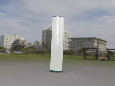 Low-Poly Moss Green Light Column 25 - Street Light Set-9 Low-poly 3D model