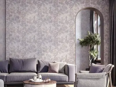 Muted Chinoiserie Floral Wallpaper Texture  Texture