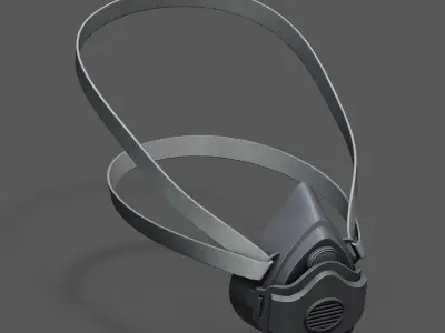 Gas mask helmet 3d model military combat isolated equipment  Low-poly 3D model