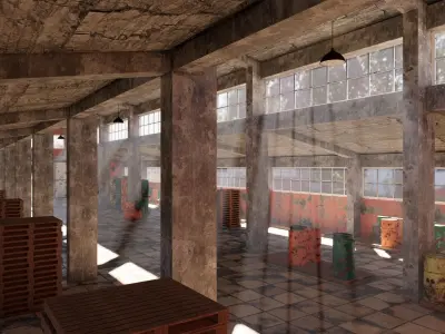 ABANDONED WAREHOUSE 3 Low-poly 3D model