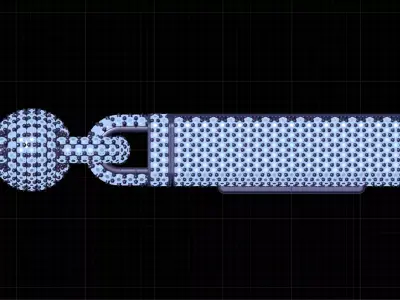 Fully Iced Out Bead Chain 12mm  High End Chain Link STL Design 3D print model