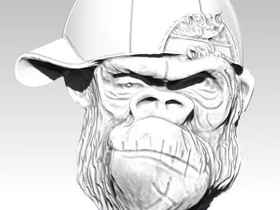 Baseball cap street king pendant 3D print model