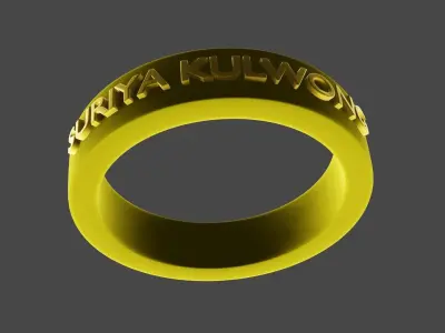 Gold bracelets engraved with names 3D print model