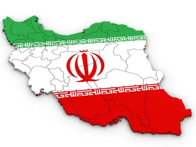 3d Political Map of Iran 3D model