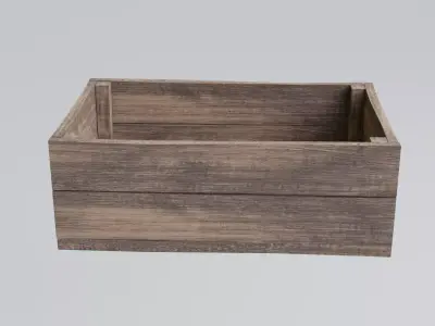 Wooden  Box Crate Low-poly 3D model