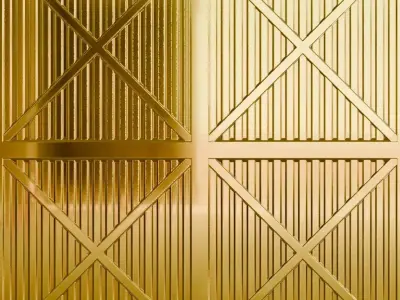 Full Gold Corrugated Metal PBR Seamless Texture