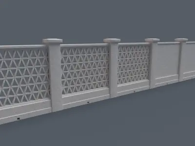 Mediterranean bricks fences 3D model