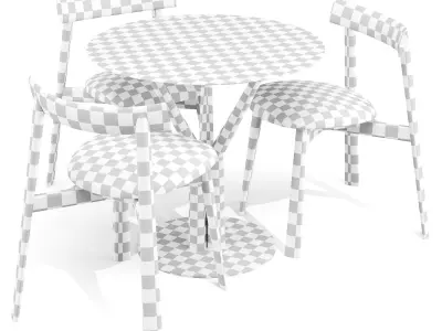 Dining Set Cizeta Gren Table and Remo Chairs Low-poly 3D model