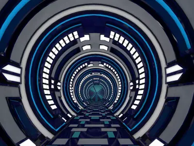 Sci fi corridor interior 3D model buy