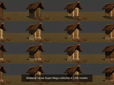 Medieval house Super Mega collection 4 3D Model Pack