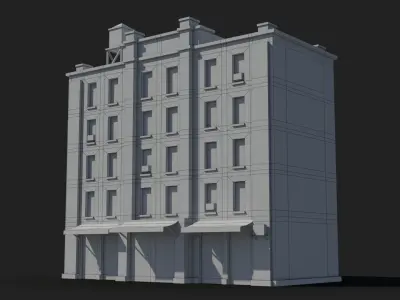 Apartment Building x8 Low-poly 3D model