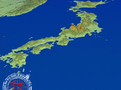 Japan elevation 3D model
