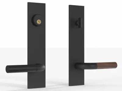 Tumalo Handle - Bronze with Walnut Lever Exterior Door Hardware 3D model