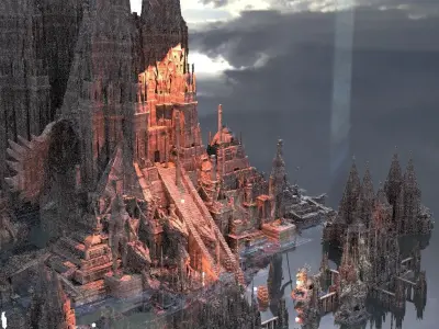 The Dark Dragon God Blood Pyramid Kit bash 3D model