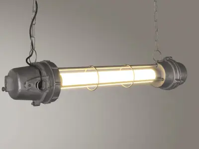 Industrial cylindrical lamp 3D model
