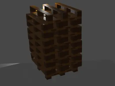Pallet Set wooden with light shining Low-poly 3D model