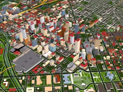Denver City GIS Aug 2020 Low-poly 3D model