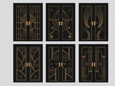 Light Luxury Entry Door 3D model