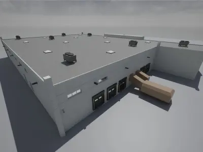 Modular Warehouse Low-poly 3D model