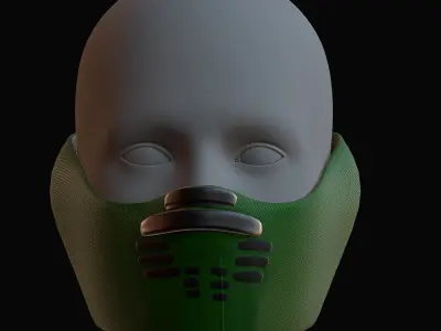 Gas mask helmet 3d model scifi Low-poly  Low-poly 3D model 141