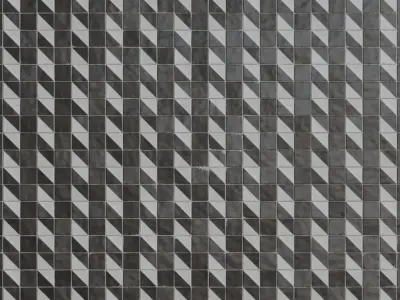 Weathered Grey Islamic Star Stone Tiles PBR Seamless Texture