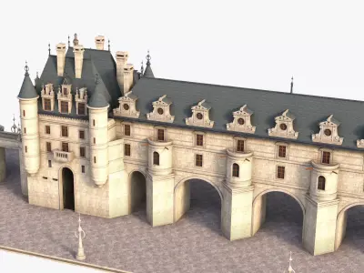 Chateau de Chenonceau Castle 3D model