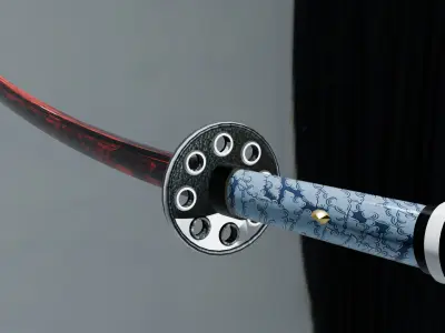 Katana Blood Japan - High-Quality Katana 3D Model Texture