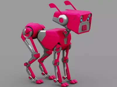 Robot dog  rigged 3D model