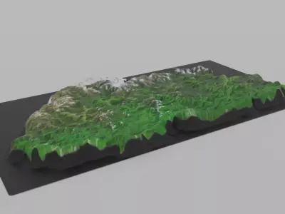 Bhutan Map Country Low-poly 3D model