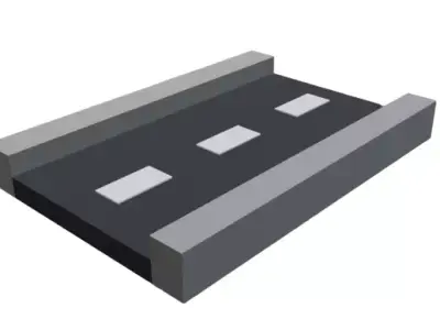 Single Straight Road Low-poly 3D model