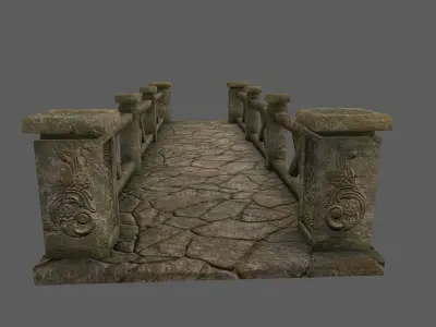 bridge 3 stone Low-poly 3D model