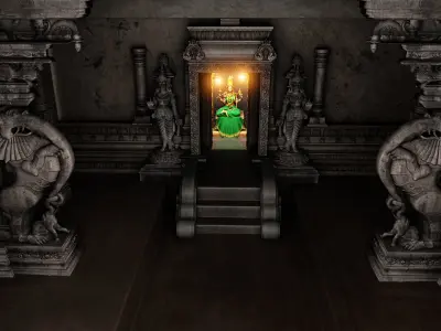 kamatchi amman temple interior 3D model