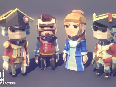 POLYGON MINI - Fantasy Characters Pack Low-poly 3D model