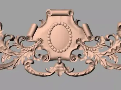 European style flower 3D relief STL Model for cnc engraving E082 3D model