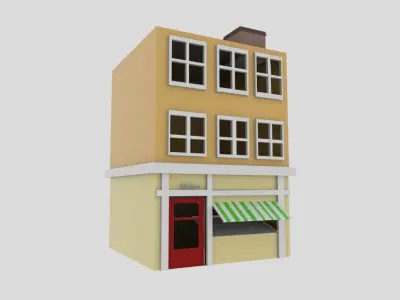Low Poly Home building Free low-poly 3D model